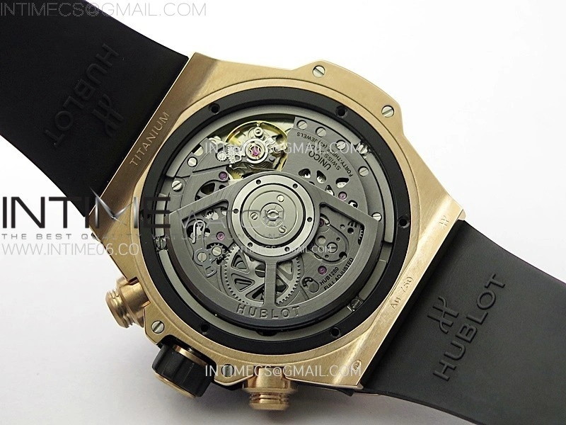 Hublot Big Bang Unico 42mm RG Ceramic Bezel BBF 1:1 Best Edition Black Skeleton Dial on Black Rubber Strap A1280