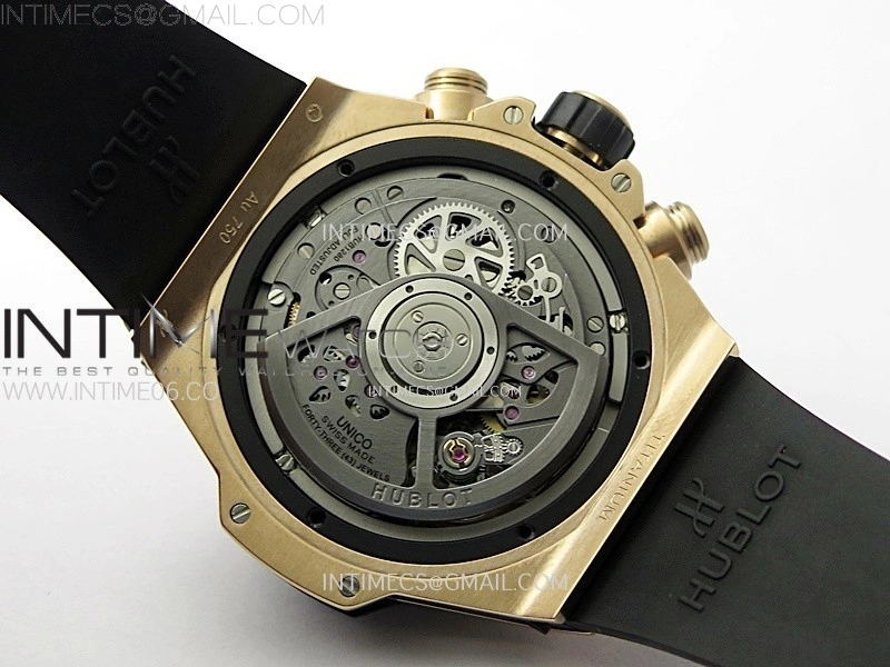 Hublot Big Bang Unico 42mm RG Ceramic Bezel BBF 1:1 Best Edition Black Skeleton Dial on Black Rubber Strap A1280