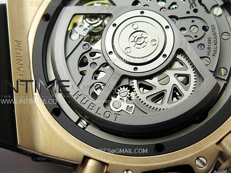Hublot Big Bang Unico 42mm RG Ceramic Bezel BBF 1:1 Best Edition Black Skeleton Dial on Black Rubber Strap A1280