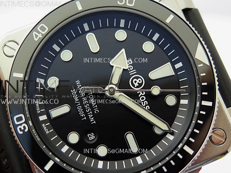 BR 03-92 Diver Black Ceramic Bezel SS B12 1:1 Best Edition Black Dial on Black Rubber Strap MIYOTA 9015