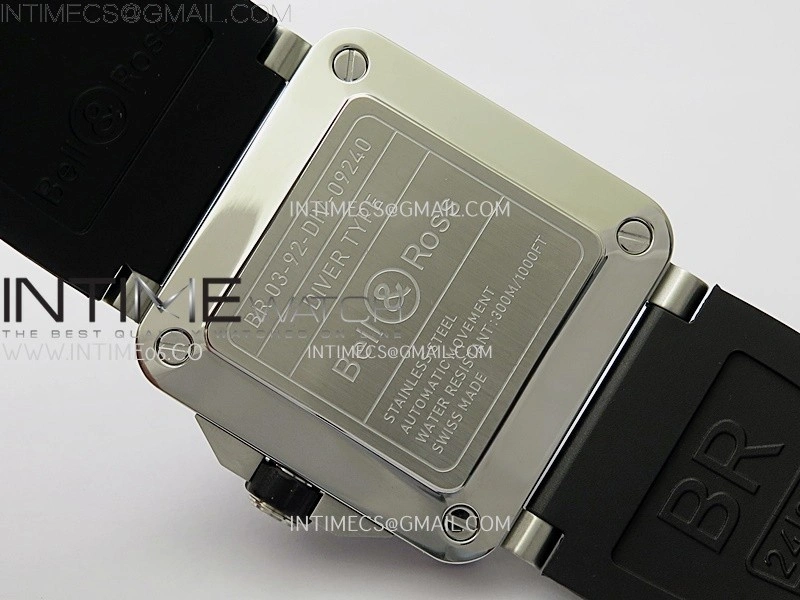 BR 03-92 Diver Black Ceramic Bezel SS B12 1:1 Best Edition Black Dial on Black Rubber Strap MIYOTA 9015