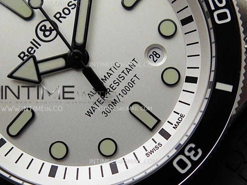 BR 03-92 Diver Black Ceramic Bezel SS B12 1:1 Best Edition White Dial on Black Rubber Strap MIYOTA 9015