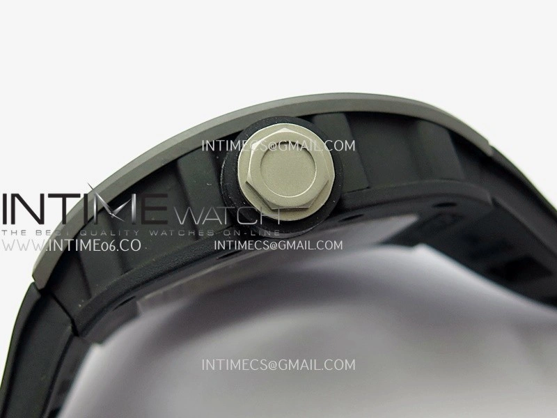 RM055 Black Ceramic Black Inner Bezel DF Best Edition On Black Rubber Strap RMUL2 Super Clone