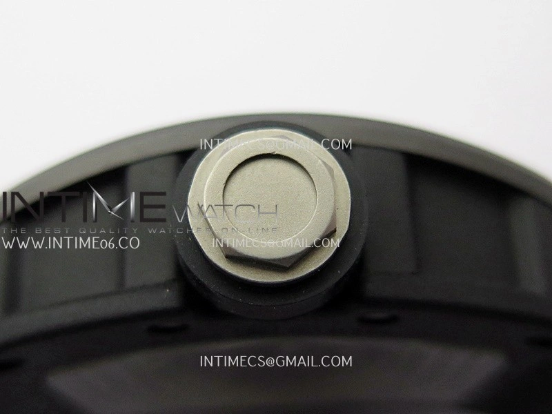 RM055 Black Ceramic Black Inner Bezel DF Best Edition On Black Rubber Strap RMUL2 Super Clone
