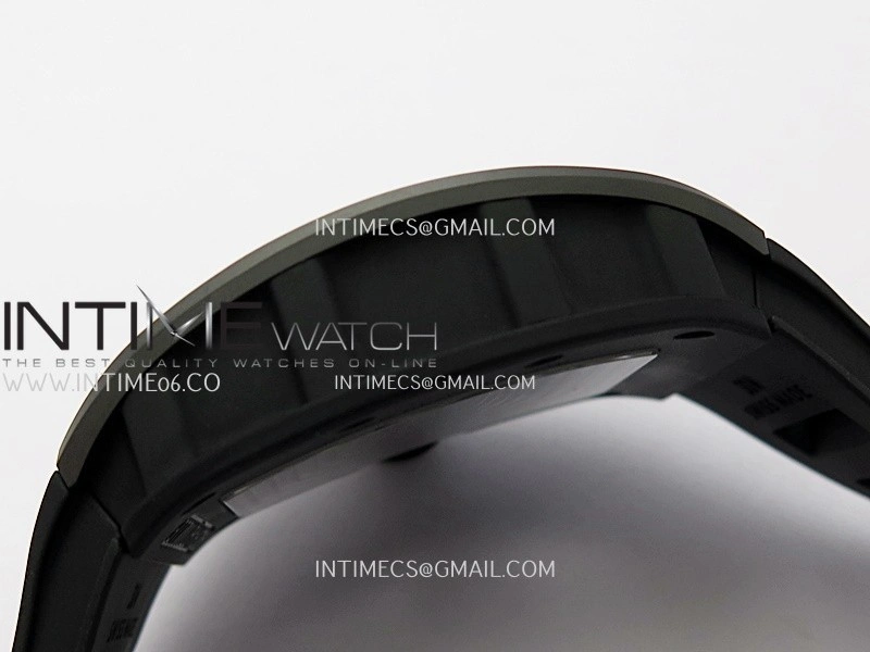 RM055 Black Ceramic Black Inner Bezel DF Best Edition On Black Rubber Strap RMUL2 Super Clone