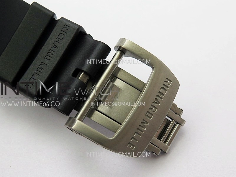 RM055 Black Ceramic Black Inner Bezel DF Best Edition On Black Rubber Strap RMUL2 Super Clone