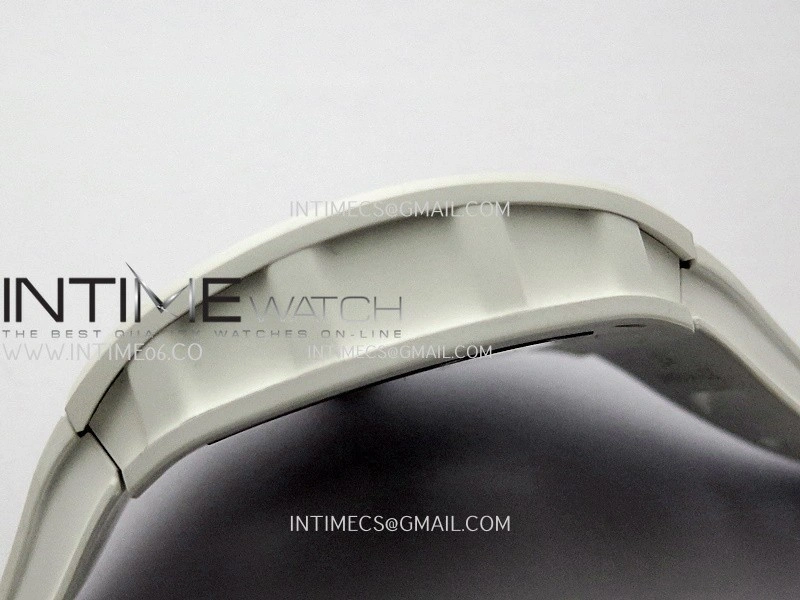 RM055 White Ceramic Black Inner Bezel DF Best Edition On White Rubber Strap RMUL2 Super Clone