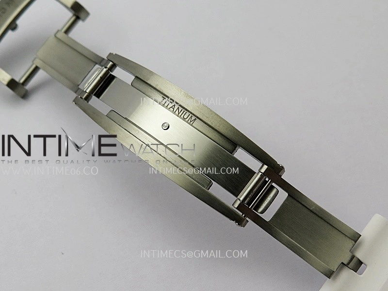 RM055 White Ceramic Black Inner Bezel DF Best Edition On White Rubber Strap RMUL2 Super Clone