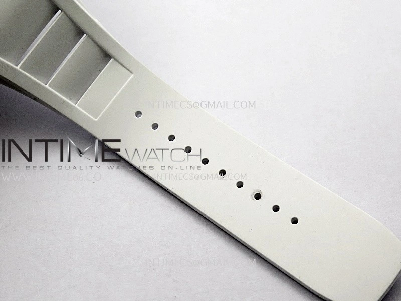 RM055 White Ceramic Black Inner Bezel DF Best Edition On White Rubber Strap RMUL2 Super Clone