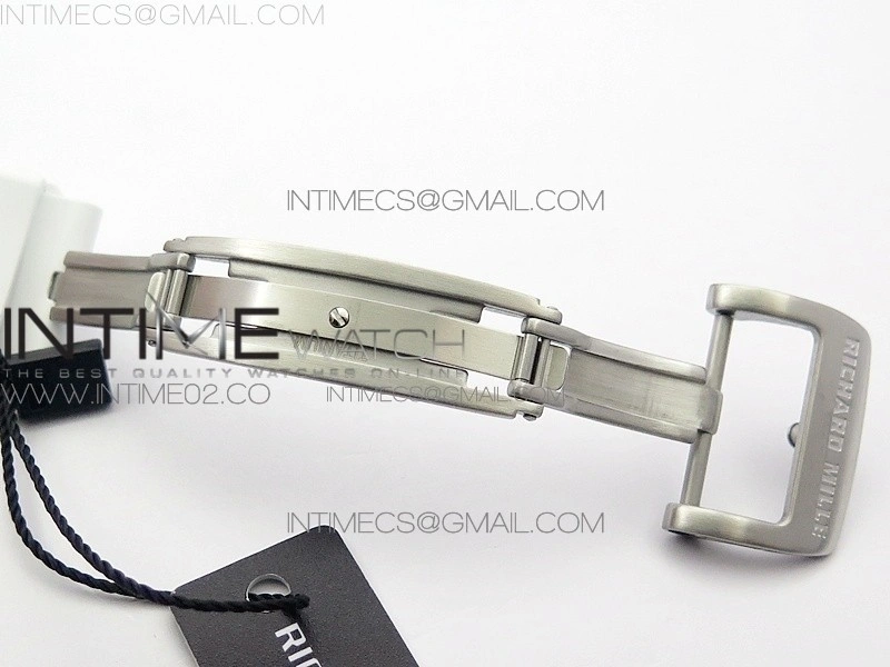 RM055 Real White Ceramic Case KVF Best Edition Skeleton Dial Blue on White Rubber Strap MIYOTA8215