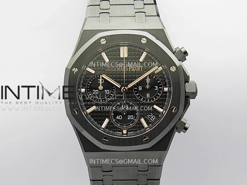 Royal Oak Chrono 26240 Black Ceramic V2 APSF 1:1 Best Edition Black Dial On Ceramic Bracelet Super Clone SA4401