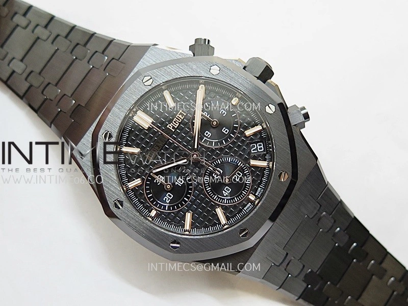 Royal Oak Chrono 26240 Black Ceramic V2 APSF 1:1 Best Edition Black Dial On Ceramic Bracelet Super Clone SA4401