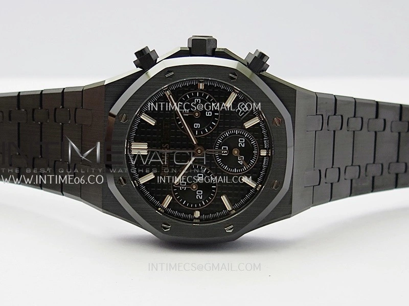 Royal Oak Chrono 26240 Black Ceramic V2 APSF 1:1 Best Edition Black Dial On Ceramic Bracelet Super Clone SA4401