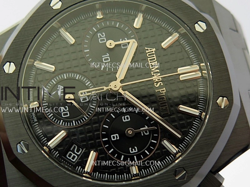 Royal Oak Chrono 26240 Black Ceramic V2 APSF 1:1 Best Edition Black Dial On Ceramic Bracelet Super Clone SA4401
