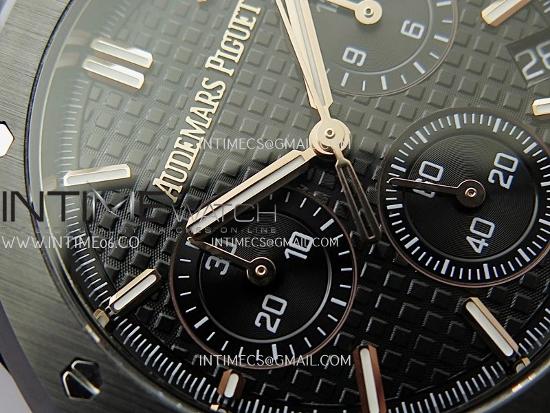 Royal Oak Chrono 26240 Black Ceramic V2 APSF 1:1 Best Edition Black Dial On Ceramic Bracelet Super Clone SA4401