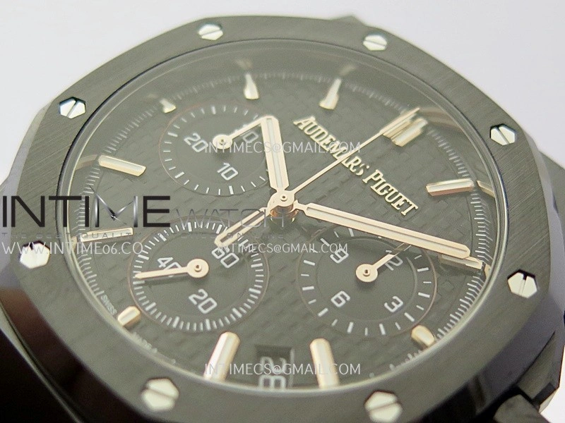 Royal Oak Chrono 26240 Black Ceramic V2 APSF 1:1 Best Edition Black Dial On Ceramic Bracelet Super Clone SA4401