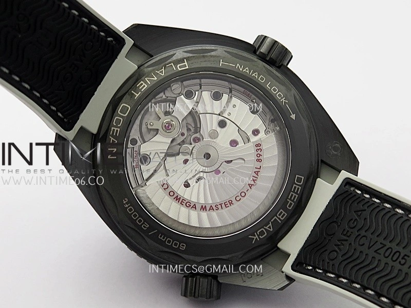 Planet Ocean 45.5mm GMT Worldtimer Real Ceramic VSF 1:1 Best Edition Black Gray Dial On Black Rubber Strap Super Clone 8938