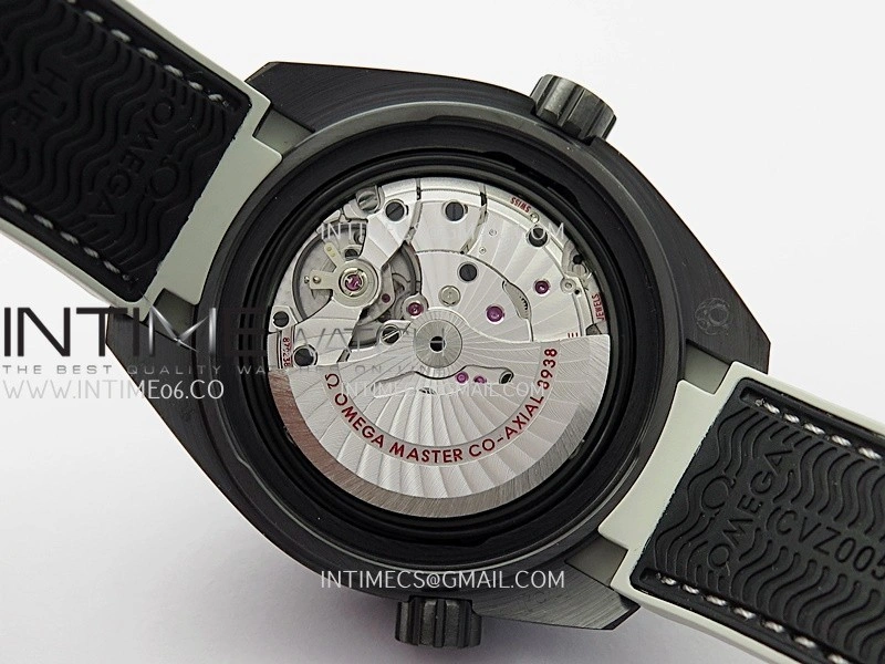 Planet Ocean 45.5mm GMT Worldtimer Real Ceramic VSF 1:1 Best Edition Black Gray Dial On Black Rubber Strap Super Clone 8938
