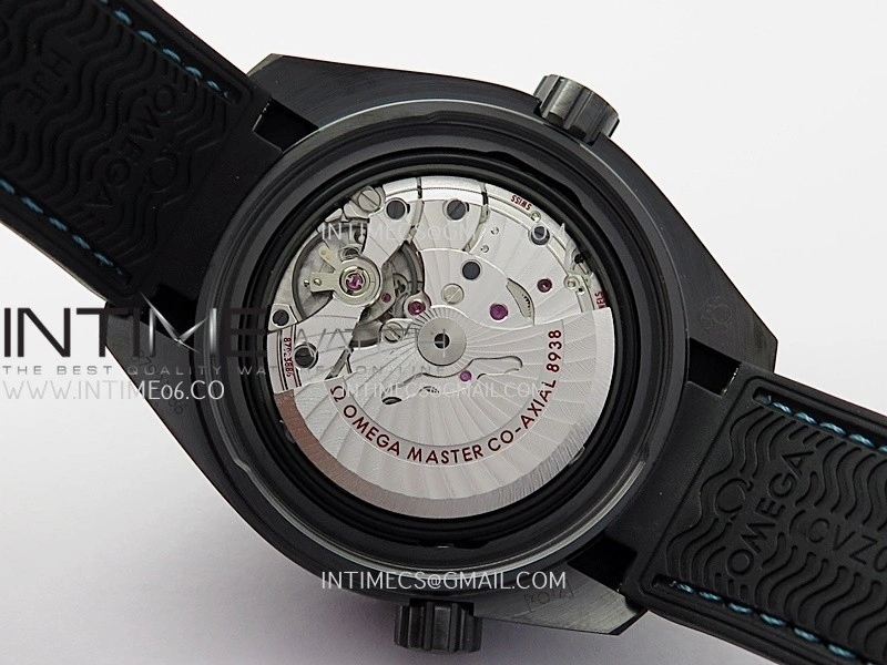 Planet Ocean 45.5mm GMT Worldtimer Real Ceramic VSF 1:1 Best Edition Black blue Dial On Black Rubber Strap Super Clone 8938