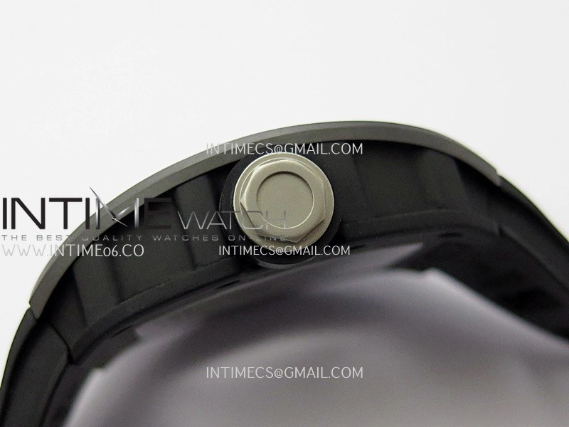 RM055 Black Ceramic White Inner Bezel DF Best Edition On Black Rubber Strap RMUL2 Super Clone