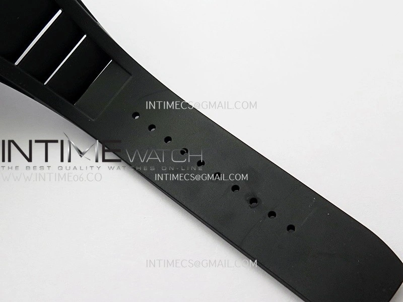 RM055 Black Ceramic White Inner Bezel DF Best Edition On Black Rubber Strap RMUL2 Super Clone