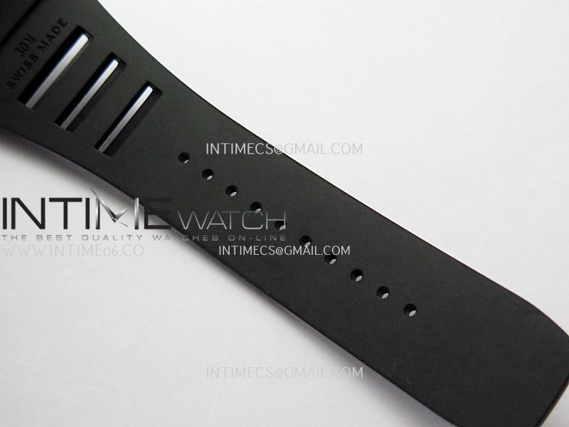 RM055 Black Ceramic White Inner Bezel DF Best Edition On Black Rubber Strap RMUL2 Super Clone