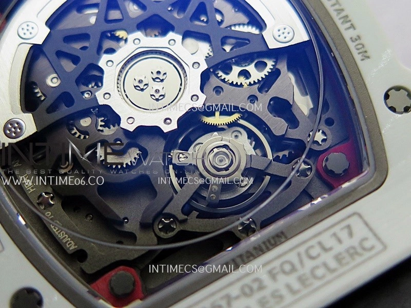 RM67-02 Real White Ceramic Red NTPT Case 1:1 Best Edition Skeleton Dial On Red Nylon strap CRMA7 Clone