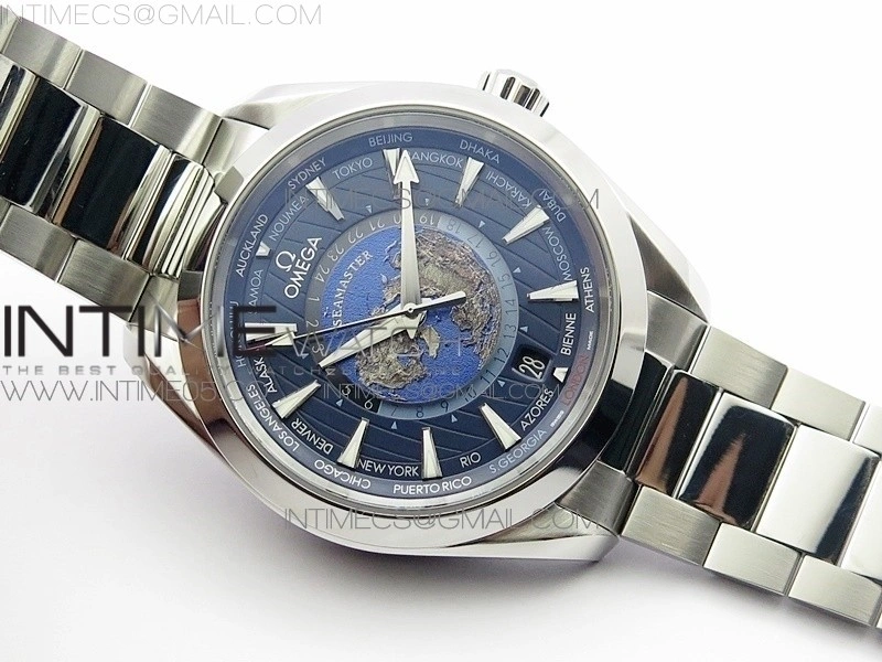 Aqua Terra 150M 43mm 24 VSF 1:1 Best Edition Blue Dial on SS Bracelet A8938 Super Clone
