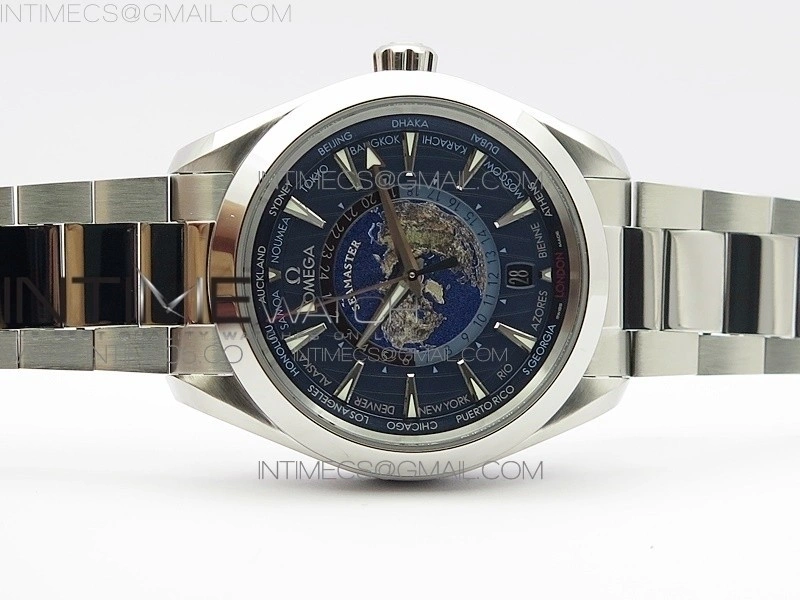 Aqua Terra 150M 43mm 24 VSF 1:1 Best Edition Blue Dial on SS Bracelet A8938 Super Clone