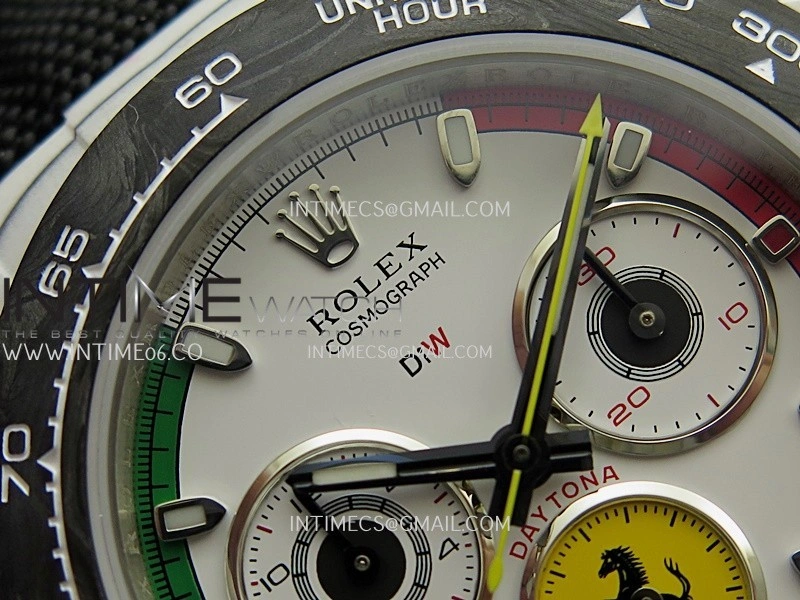 Daytona DIW Ferrari White Carbon SONIC 1:1 Best Edition White Dial On Black Nylon Strap SA4130