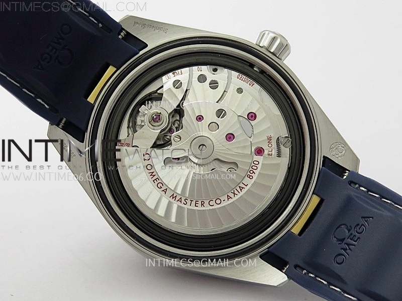 Aqua Terra 150M Master Chronometers N1F Best Edition White Textured Dial Blue Markers on Blue Rubber Strap A8900