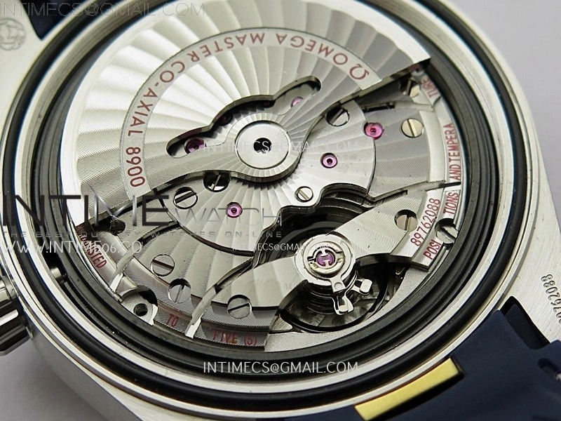 Aqua Terra 150M Master Chronometers N1F Best Edition White Textured Dial Blue Markers on Blue Rubber Strap A8900