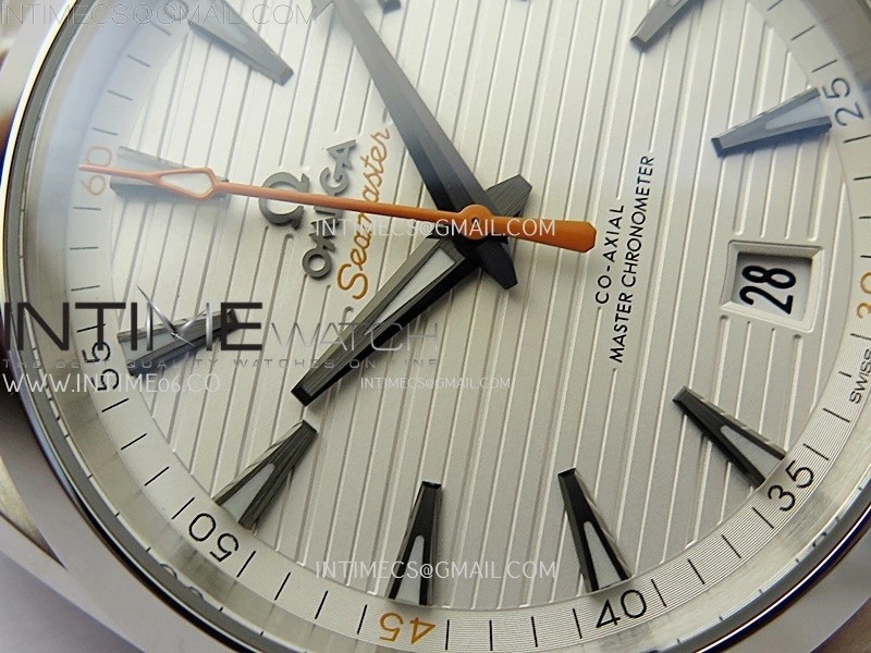 Aqua Terra 150M Master Chronometers N1F Best Edition White Textured Dial Orange Second Hand on SS Bracelet A8900