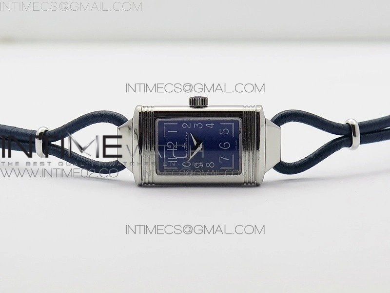 Reverso Ultra Thin Duoface SS SWF Blue Dial on Line Blue Leather Strap Ronda Quartz