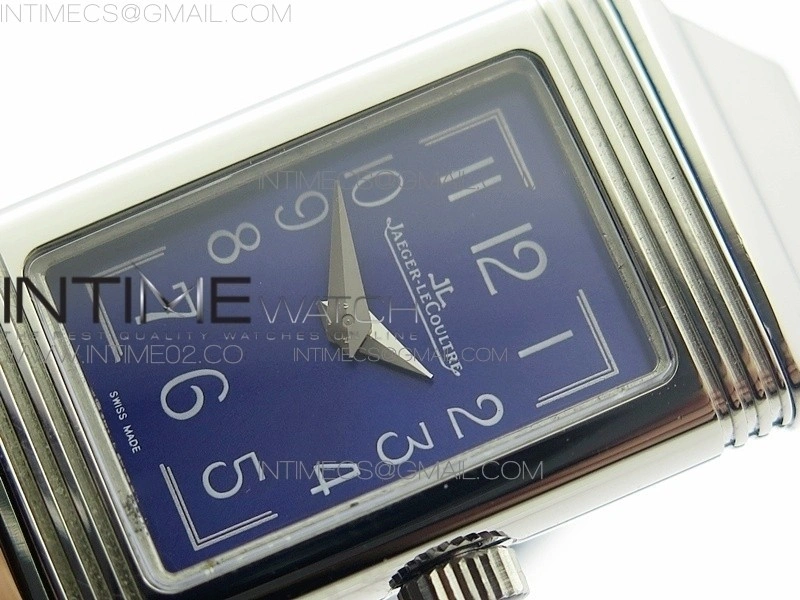 Reverso Ultra Thin Duoface SS SWF Blue Dial on Line Blue Leather Strap Ronda Quartz