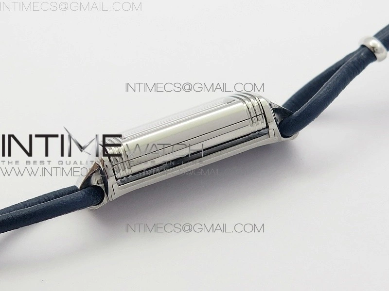 Reverso Ultra Thin Duoface SS SWF Blue Dial on Line Blue Leather Strap Ronda Quartz