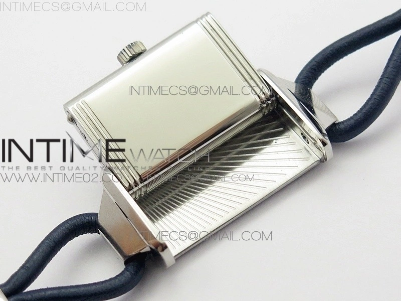 Reverso Ultra Thin Duoface SS SWF Blue Dial on Line Blue Leather Strap Ronda Quartz