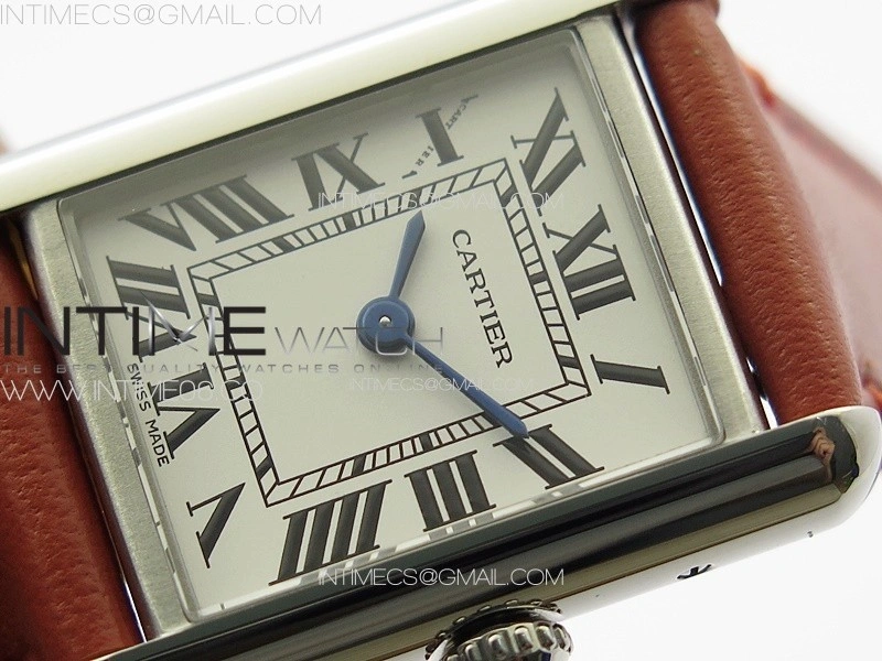 Tank Louis Ladies 22mm SS 8848F 1:1 Best Edition White Dial on Orange Leather Strap Ronda Quartz
