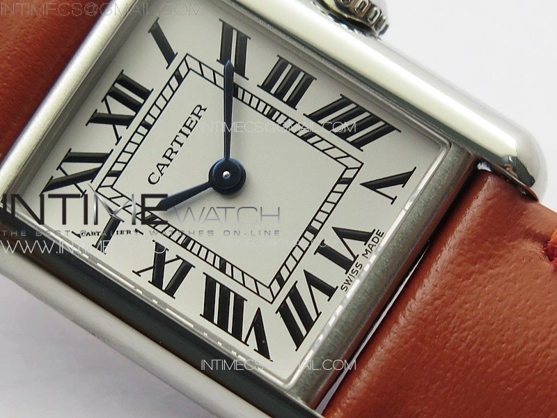 Tank Louis Ladies 22mm SS 8848F 1:1 Best Edition White Dial on Orange Leather Strap Ronda Quartz