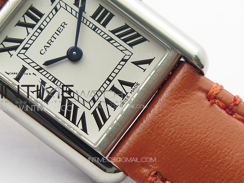Tank Louis Ladies 22mm SS 8848F 1:1 Best Edition White Dial on Orange Leather Strap Ronda Quartz