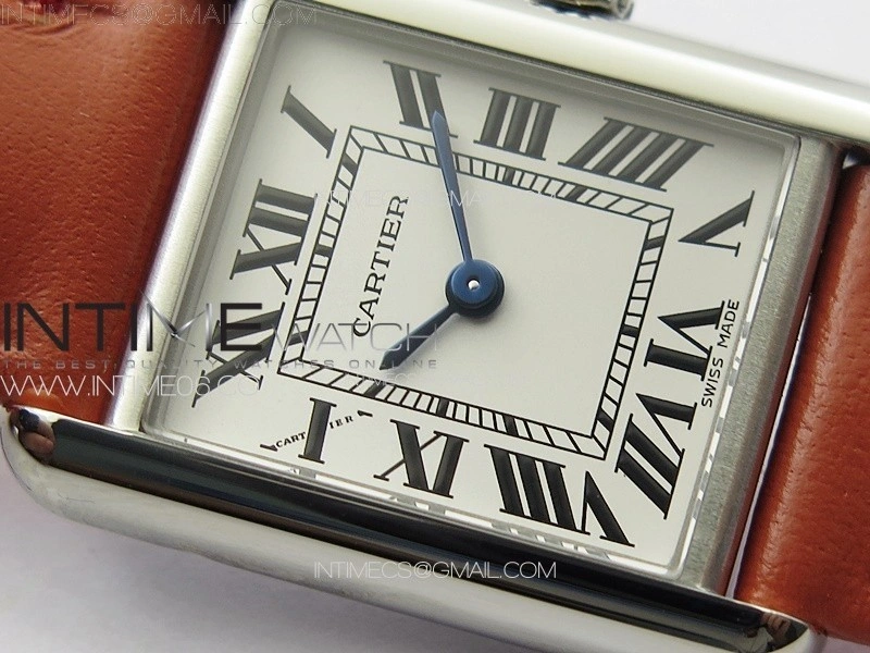 Tank Louis Ladies 22mm SS 8848F 1:1 Best Edition White Dial on Orange Leather Strap Ronda Quartz