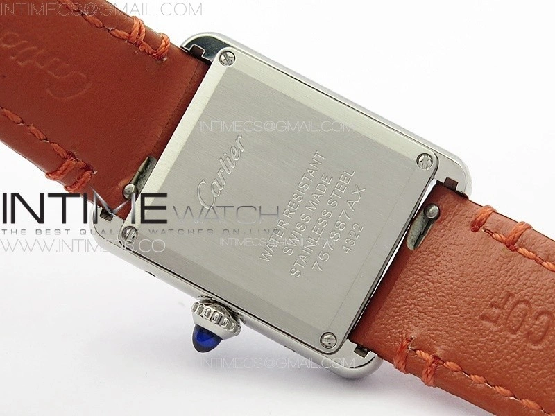 Tank Louis Ladies 22mm SS 8848F 1:1 Best Edition White Dial on Orange Leather Strap Ronda Quartz