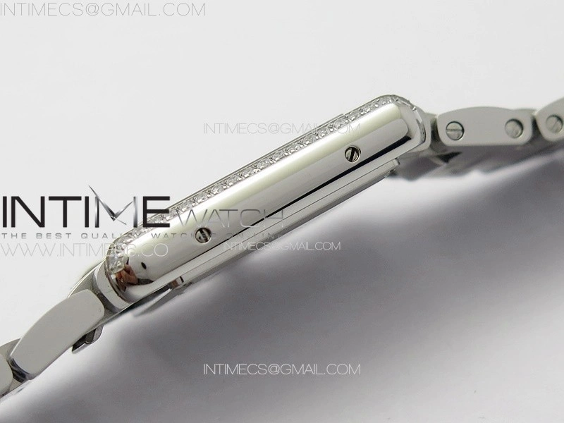 Tank Louis Ladies 22mm SS Dia Bezel 8848F 1:1 Best Edition White Dial on SS Bracelet Ronda Quartz