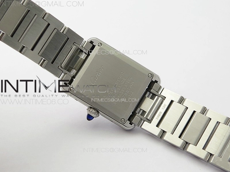 Tank Louis Ladies 22mm SS Dia Bezel 8848F 1:1 Best Edition White Dial on SS Bracelet Ronda Quartz
