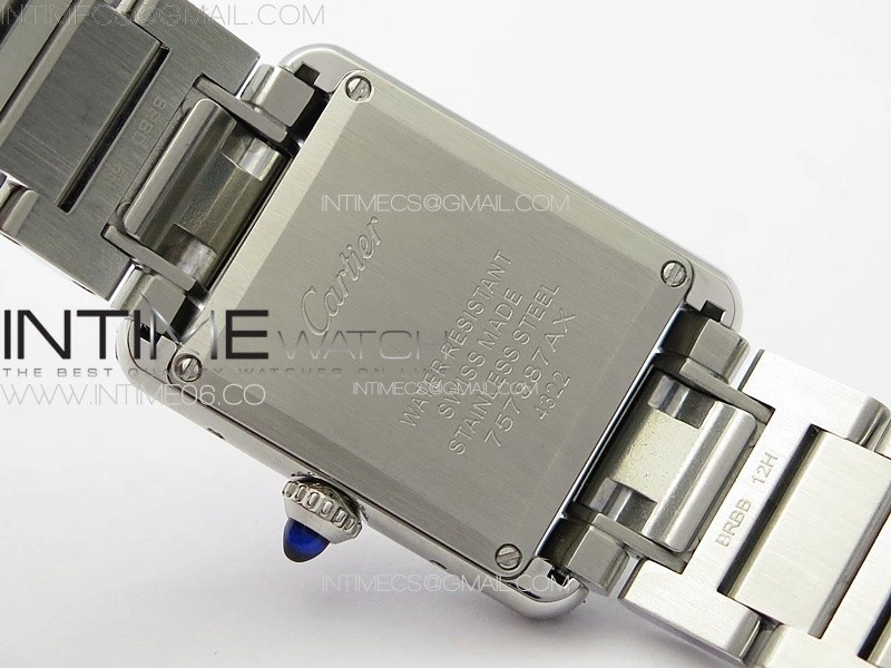 Tank Louis Ladies 22mm SS Dia Bezel 8848F 1:1 Best Edition White Dial on SS Bracelet Ronda Quartz