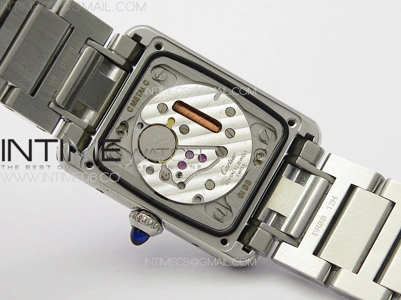 Tank Louis Ladies 22mm SS Dia Bezel 8848F 1:1 Best Edition White Dial on SS Bracelet Ronda Quartz