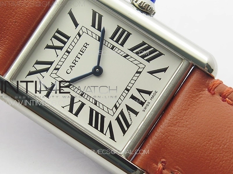 Tank Louis Ladies 25mm SS 8848F 1:1 Best Edition White Dial on Orange Leather Strap Ronda Quartz