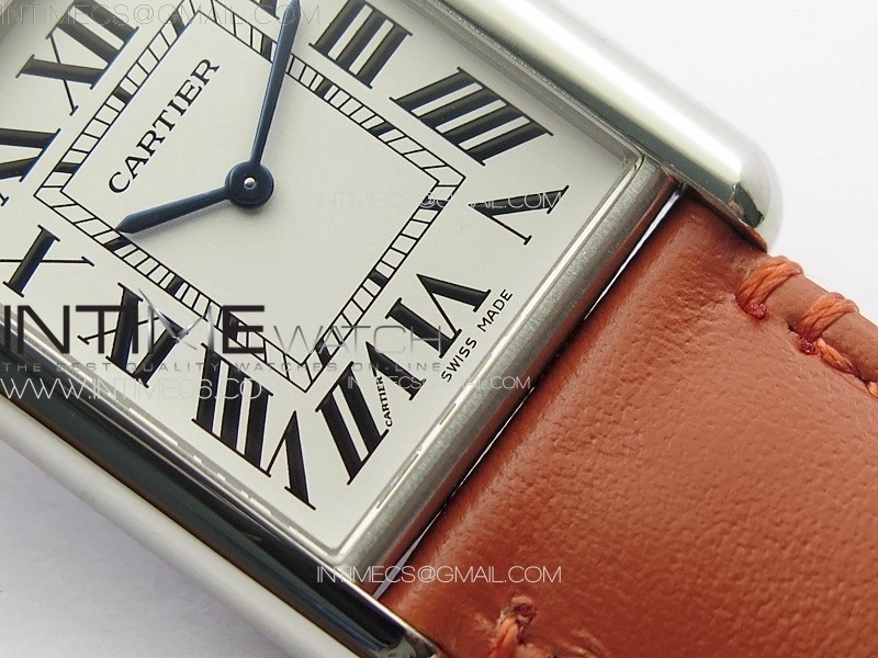 Tank Louis Ladies 25mm SS 8848F 1:1 Best Edition White Dial on Orange Leather Strap Ronda Quartz
