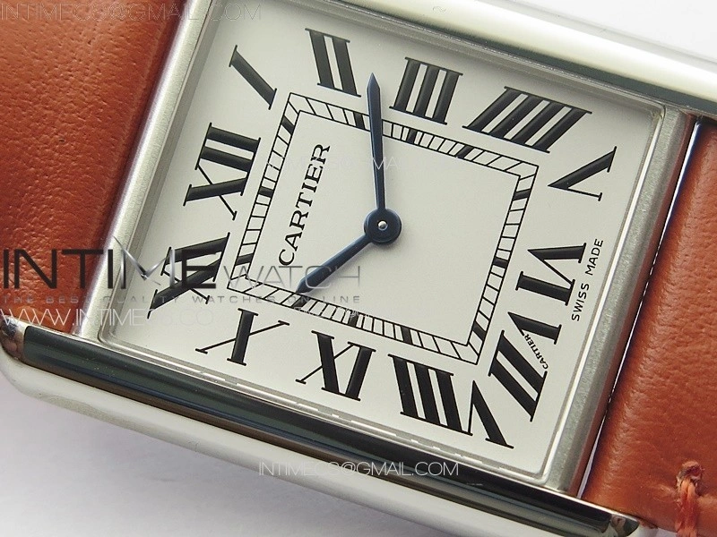 Tank Louis Ladies 25mm SS 8848F 1:1 Best Edition White Dial on Orange Leather Strap Ronda Quartz
