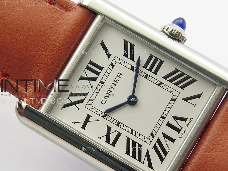 Tank Louis Ladies 25mm SS 8848F 1:1 Best Edition White Dial on Orange Leather Strap Ronda Quartz